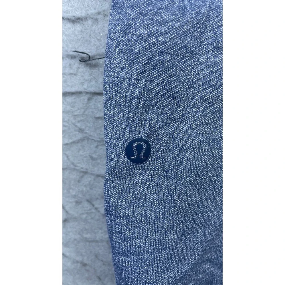 Lululemon Polo Shirt Mens XXL Blue Excellent Short Sleeve Heathered Stretch
